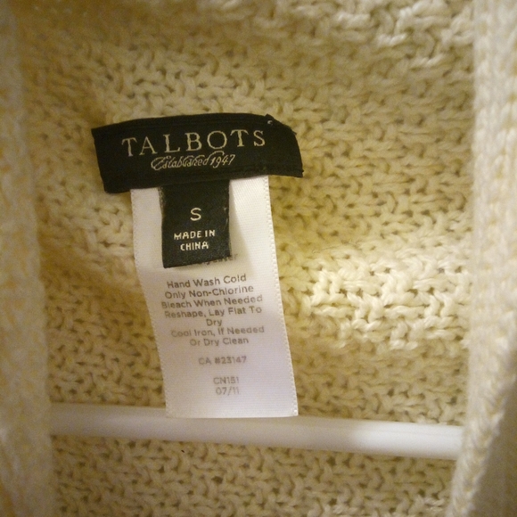Talbot's, *NWOT* Women's, Sweater Size (S) Small, Color Cream - Picture 5 of 6